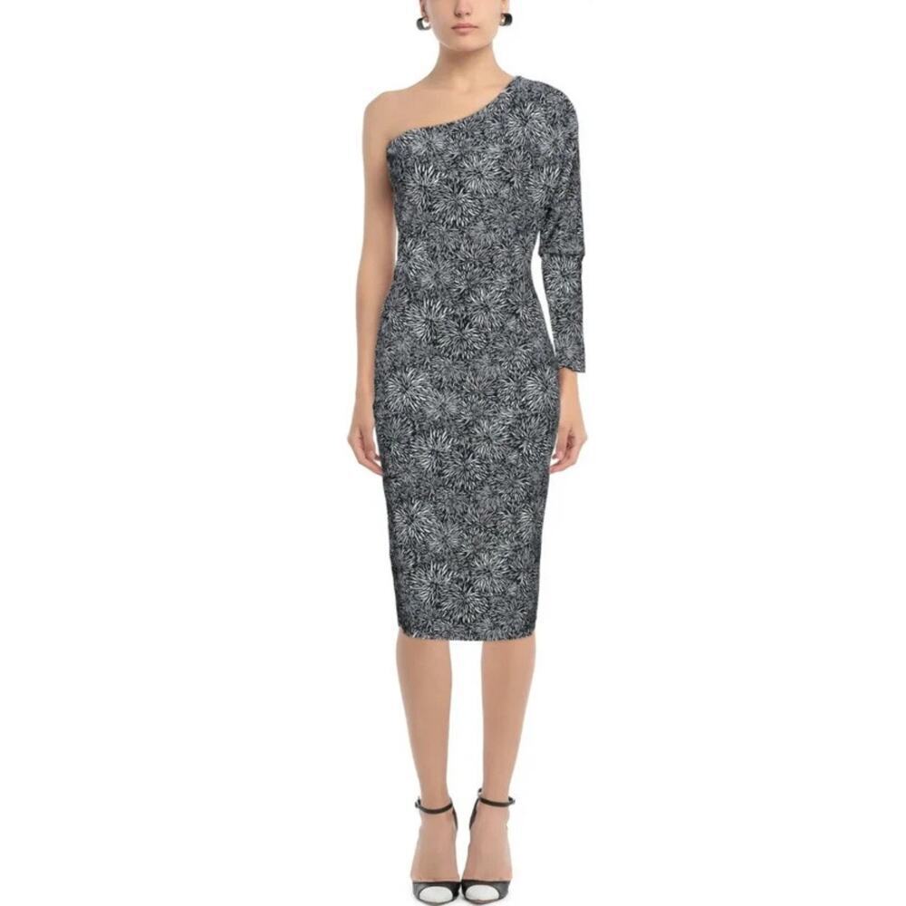 Chiara Boni La Petite Robe Hettie one shoulder bodycon dress Dalia Print sz 42 6 - Picture 2 of 10